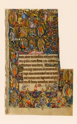 El Árbol de Jesé y la inicial Beatus con músico y combate grotesco, del Salterio de Macclesfield, Uso de Sarum, East Anglia, c.1330