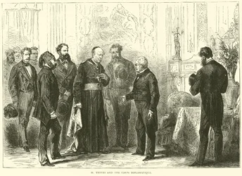 M Thiers y el Cuerpo Diplomático, marzo 1871