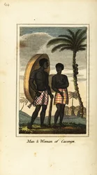 Hombre y mujer de Cacongo, en la costa de Loango