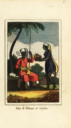 Hombre y mujer de Ceilán (Sri Lanka)
