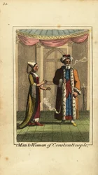 Hombre y mujer de Constantinopla, Imperio Otomano