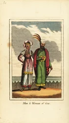Hombre y mujer de Goa, India