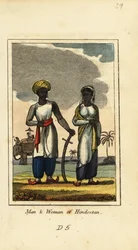 Hombre y mujer de Hindostán o Hindustan
