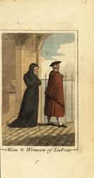 Hombre y mujer de Lisboa, Portugal
