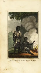 Hombre y mujer de la Tierra del Fuego