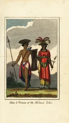 Hombre y mujer de las Islas Molucas