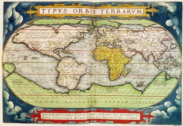 Mapa de la circunnavegación del globo de Sir Francis Drake (c. 1540-96), grabado por Frans Hogenburg (1535-90)