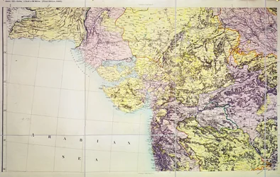 Mapa de Cutch y la Presidencia de Bombay, India, 1898