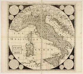 Mapa de Italia, c.1730 (grabado)