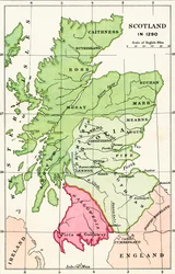 Mapa de Escocia en 1290, de 