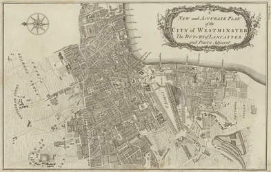 Mapa de la ciudad de Westminster y el ducado de Lancaster, Londres