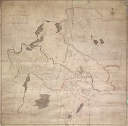 Mapa de la parroquia o distrito de Leeds