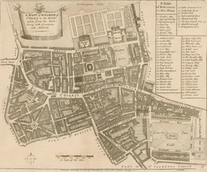 Mapa de la parroquia de St Giles en el Campo, Londres