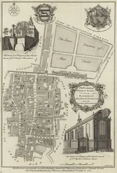 Mapa de los distritos de Coleman Street y Bassishaw, Londres