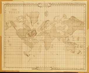Mapa del mundo, «La Atlántida en su decadencia», publicado por Theosophical Publishing Company