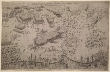 Maps.C.C.5.a.409 La Batalla de Pinkie, c.1547-48 (grabado)