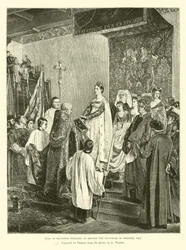 María de Borgoña jurando respetar los privilegios de Bruselas, 1477