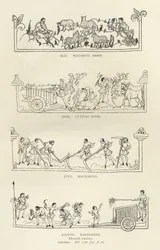 Mayo, Junio, Julio y Agosto, del Calendario y Himnario de Julio, ilustración de Historia del Pueblo Inglés