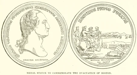 Medalla acuñada para conmemorar la evacuación de Boston