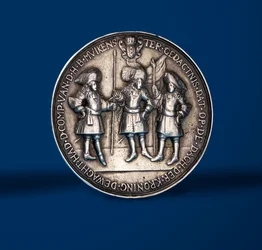 Medalla conmemorativa de las festividades de coronación de William y Mary en Ámsterdam, 1869 (reverso)