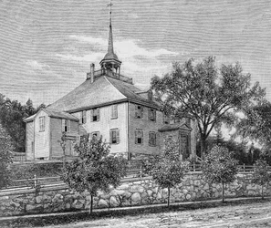 Casa de reuniones en Hingham, ilustración del Volumen III de 