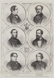 Miembros del consejo del Príncipe de Gales (grabado)