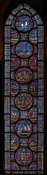 Ventana del Milagro que representa las historias de John Roxborough y Henry Beche