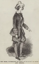 Miss Miran, como Pierrotto, en "Linda de Chamouni," en el Teatro Drury-Lane