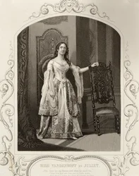 Miss Vandenhoff como Julieta, Acto III Escena 1 de Romeo y Julieta, de un daguerrotipo, pub. por John Tallis & Co.