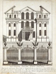Monmouth House, Soho Square, publicado por N. Smith, Gt Mays Buildings, 11 de enero de 1791