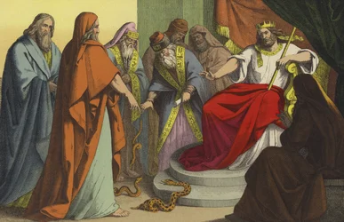 La vara de Moisés convertida en serpiente