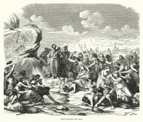 Moisés golpeando la roca