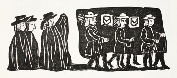 El funeral de Madre Bunch, ilustración de Chap-books del Siglo XVIII de John Ashton, pub. 1882