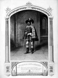 Mr Charles Pitt como Gloster, Acto V Escena VI, en Enrique VI (Parte 3) por William Shakespeare (1564-1616) grabado por Thomas Sherratt (fl.1860-80) de un daguerrotipo por Paine (grabado)
