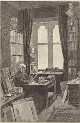 Mr. Gladstone en su biblioteca en el Castillo de Hawarden