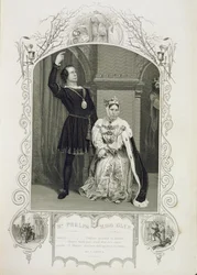 El Sr. Phelps como Hamlet y la Srta. Glyn como la Reina Gertrudis, Acto III Escena 4, en Hamlet de William Shakespeare (1564-1616)