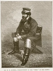 Sr. W H Russell, corresponsal del Times en Crimea, ilustración de Cassells Illustrated History of England