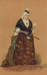 Mrs Stirling, como Mrs Malaprop, en la comedia de 