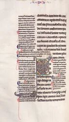 Ms.27, f.132v: Página de una copia glosada del Nuevo Testamento