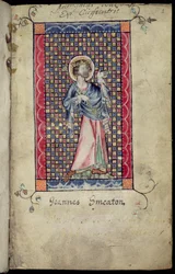 Ms 1-2005, f.1r: San Edmundo, miniatura del Macclesfield Psalter, Uso de Sarum, East Anglia, c.1330