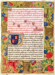 Ms 261 fol.1r Página de una Colección de Tratados sobre la Peste en latín e inglés, c.1500