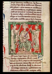 Ms 6712 (A.6.89) fol.133r Rey Esteban (c.1097-1154) miniatura de Flores Historiarum, por Matthew Paris, 1250-52