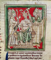 Ms 6712 (A.6.89) fol.141r Ricardo I (1157-99) miniatura de Flores Historiarum, por Matthew Paris, 1250-52