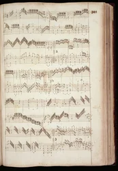 Página del Fitzwilliam Virginal, una antología de música para teclado de los siglos XVI y principios del XVII