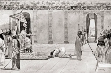 Nabonidus rey de Babilonia, de la Historia de las Naciones de Hutchinson, pub.1915
