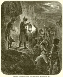 Napoleón extrayendo la artillería de Lannes antes de la Batalla de Jena
