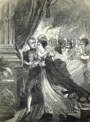 Napoleón y María Luisa escapando del incendio en el baile dado el 1 de julio de 1810 por el embajador austríaco en honor al matrimonio de la pareja imperial