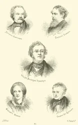 Nathaniel Hawthorne, Charles Dickens, William Makepeace Thackeray, Charlotte Bronte, Thomas De Quincey