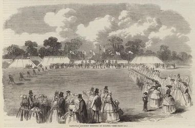 Reunión Nacional de Tiro con Arco en Exeter (grabado)