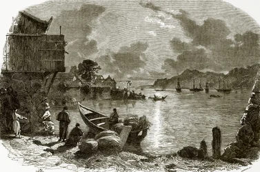 Escena nocturna en Amoy